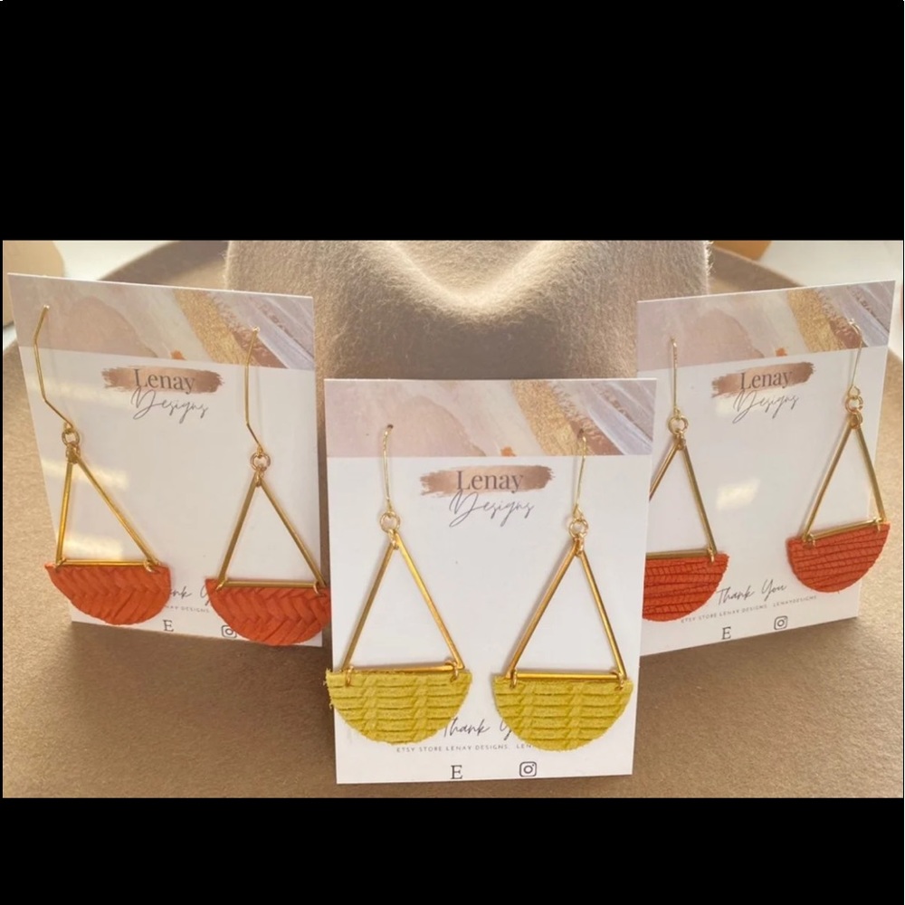 Earrings/leather earrings / jewelry / handmade